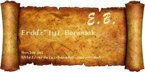 Erdélyi Benedek névjegykártya